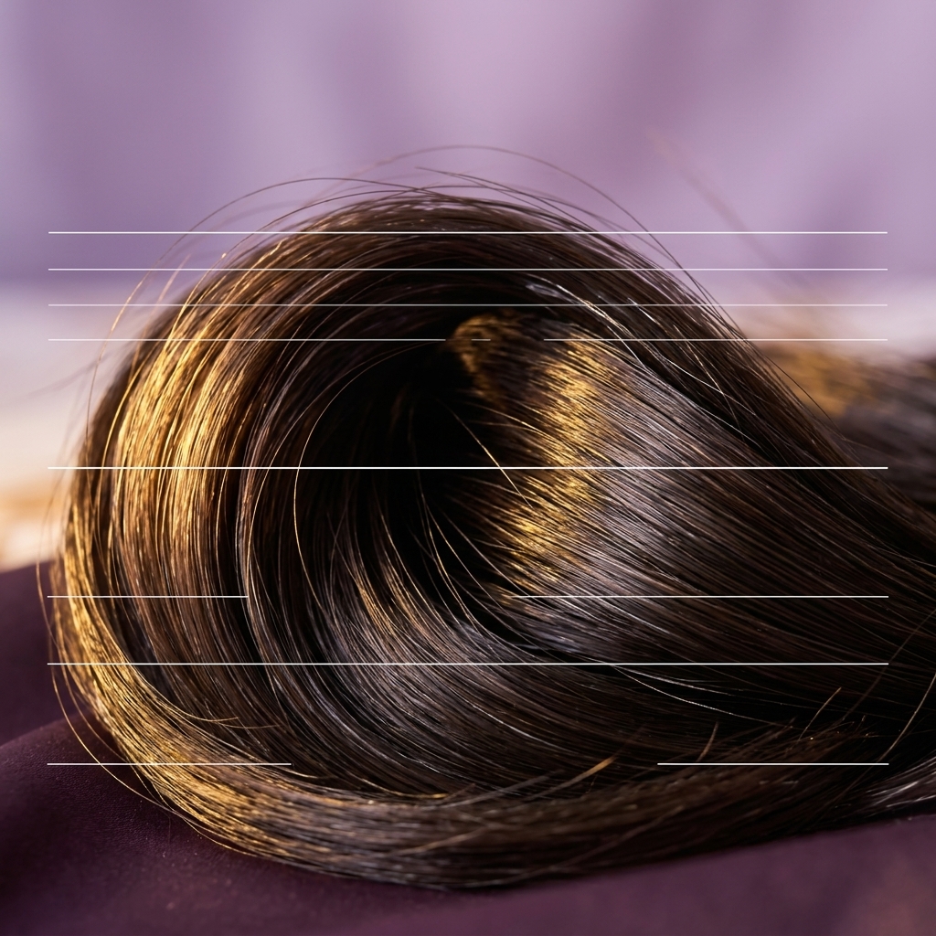 Hair texture macro — healthy strands catching light