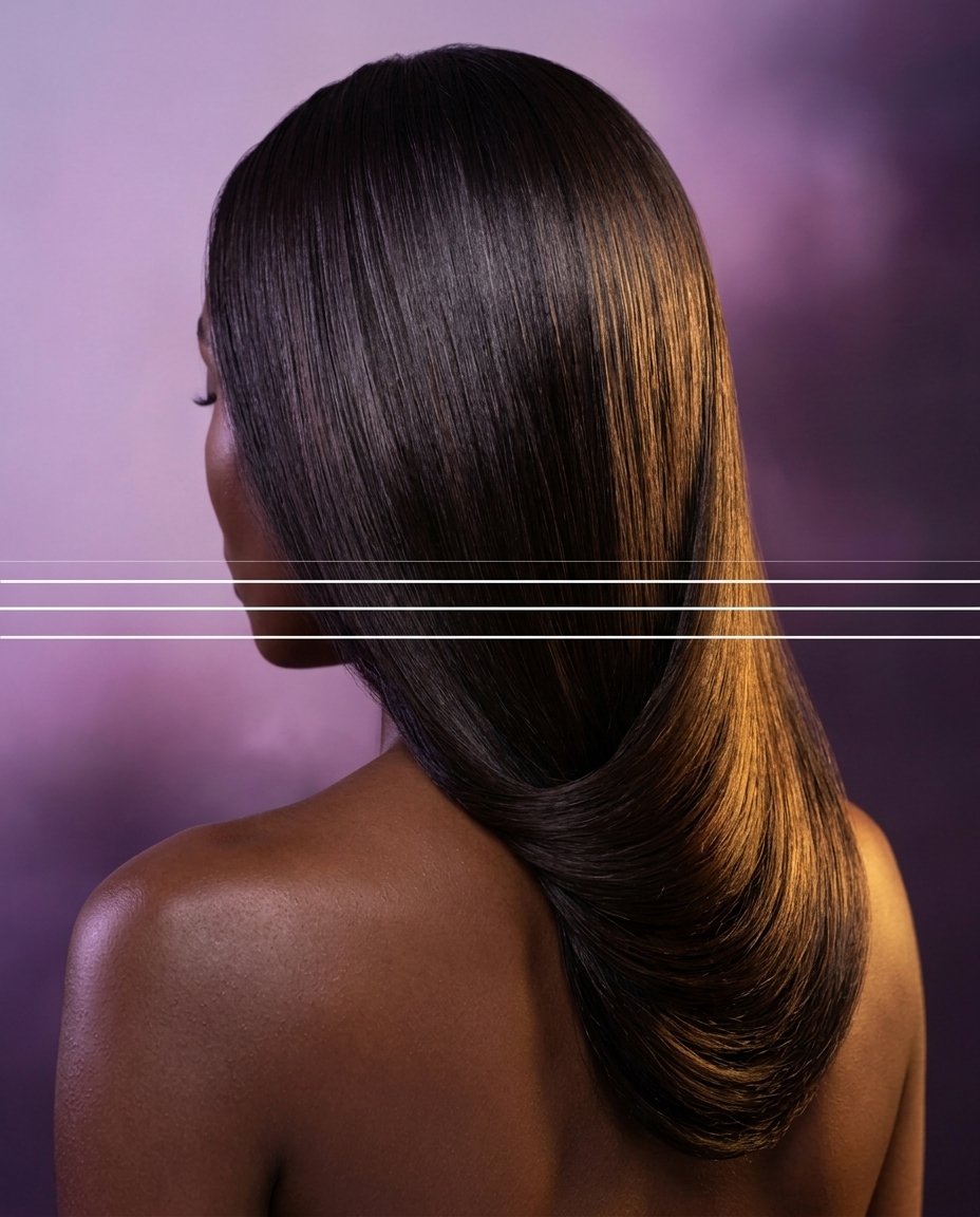 Concentrate tube on dark plum background with line motif